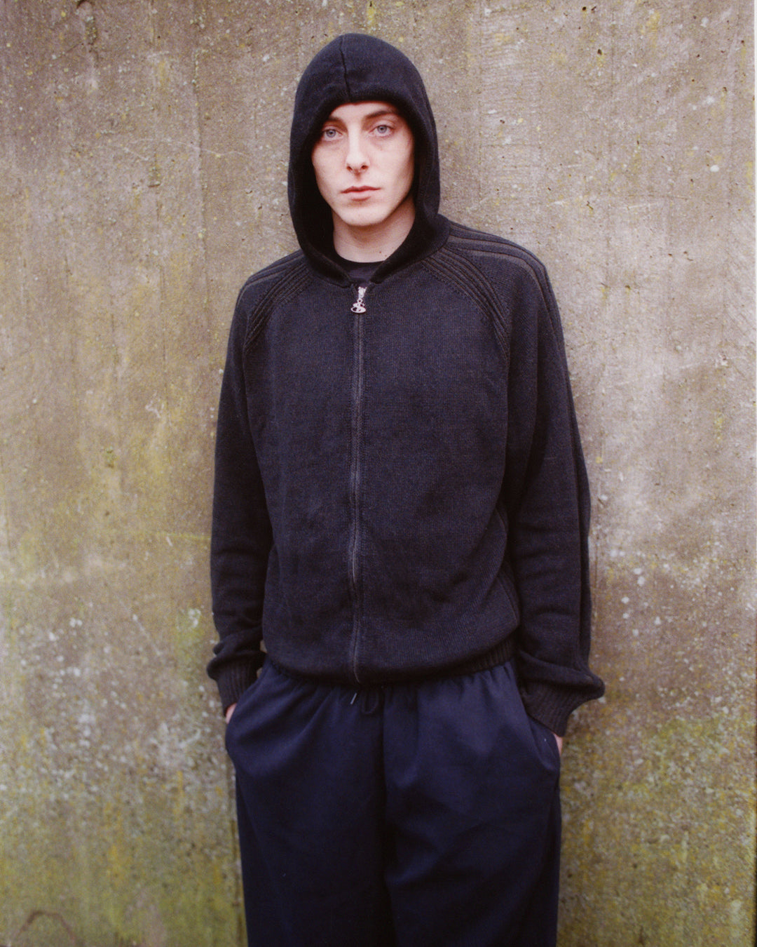 Heathered Fullzip Hood (Black)