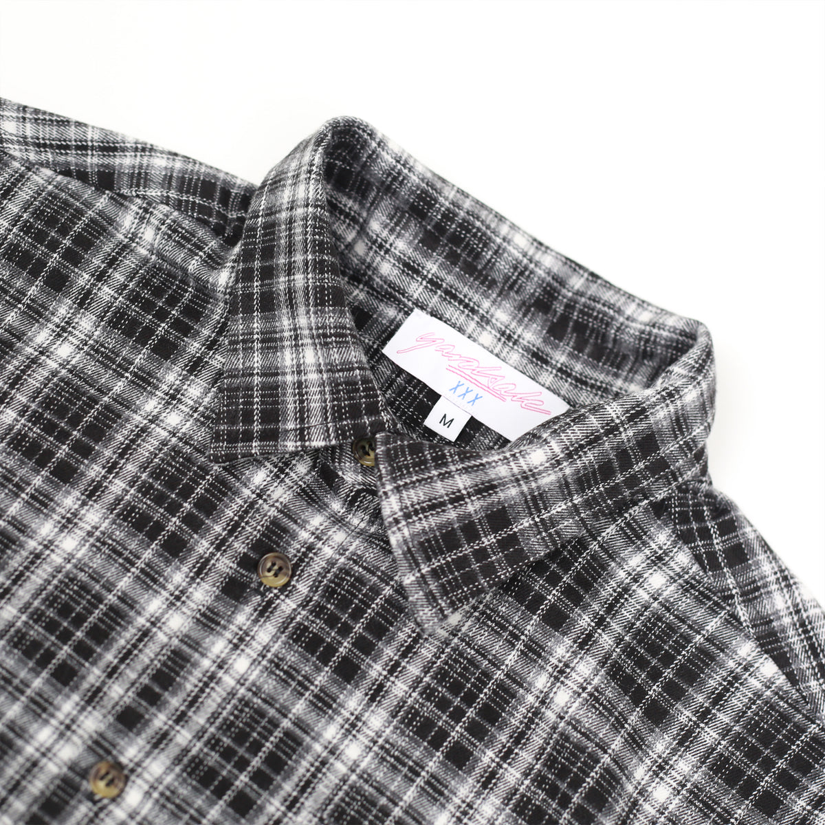 Faded Plaid Shirt (White)
