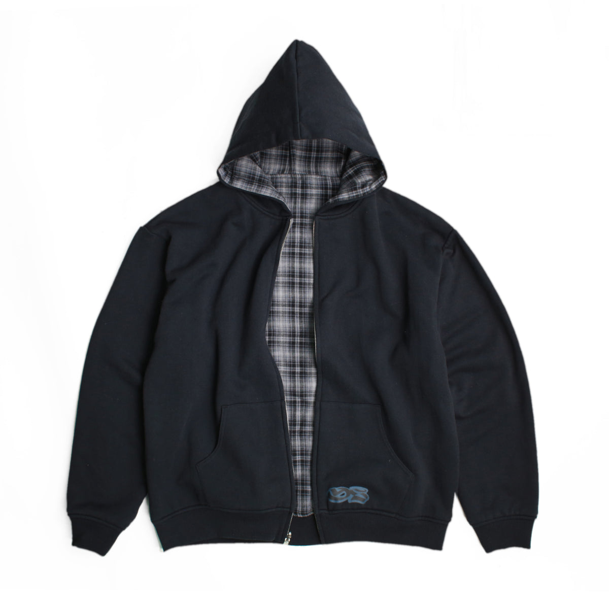 Reversible Flannel Hoodie (Grey)