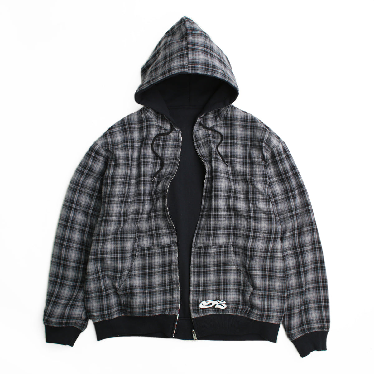 Reversible Flannel Hoodie (Grey)