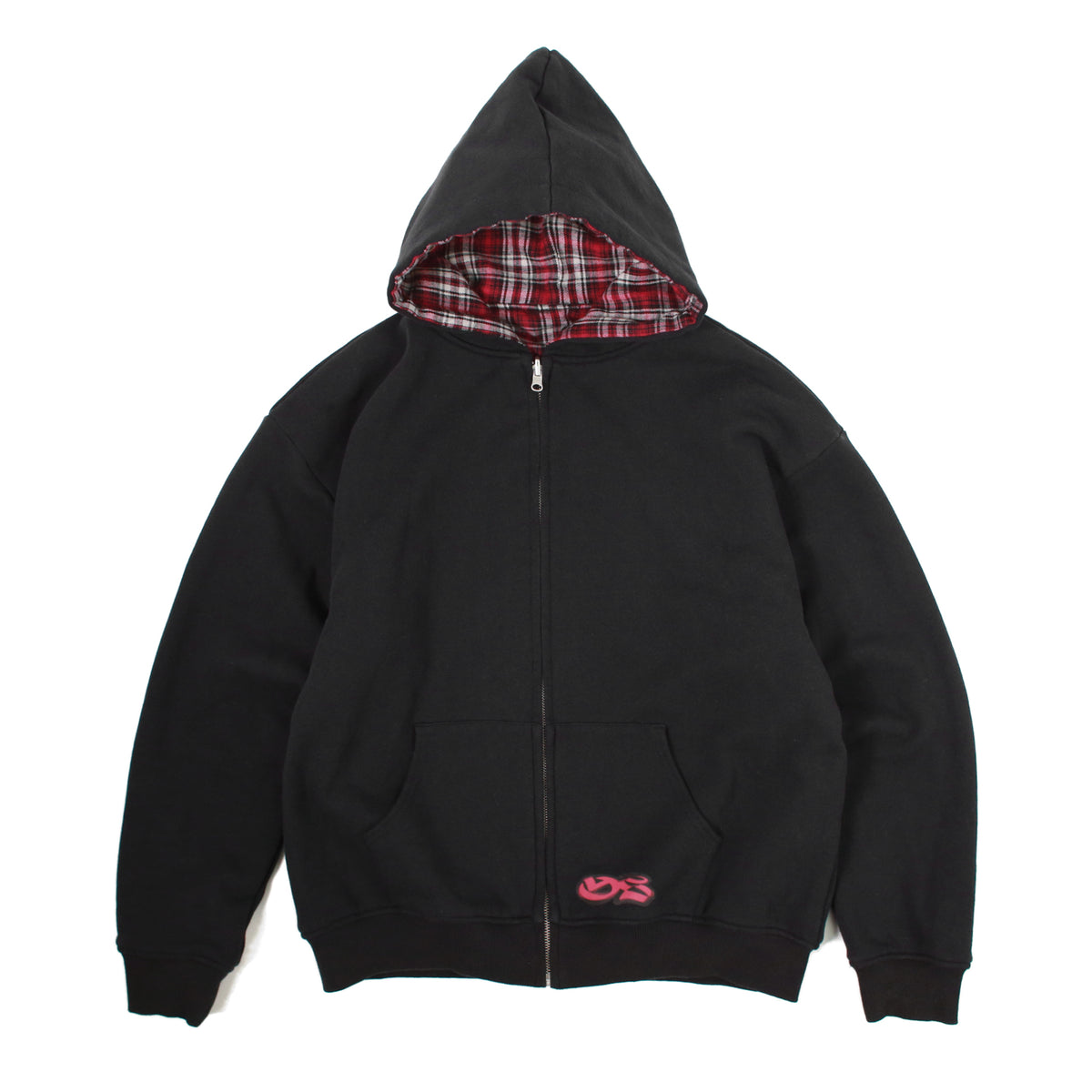 Reversible Flannel Hood (Red/Black)
