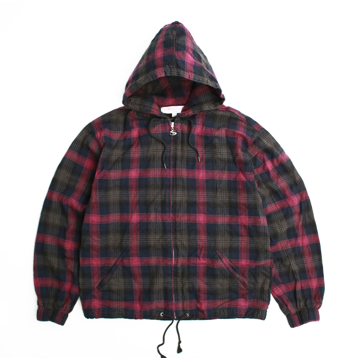 Tartan Full-Zip Hood (Burnt Red)