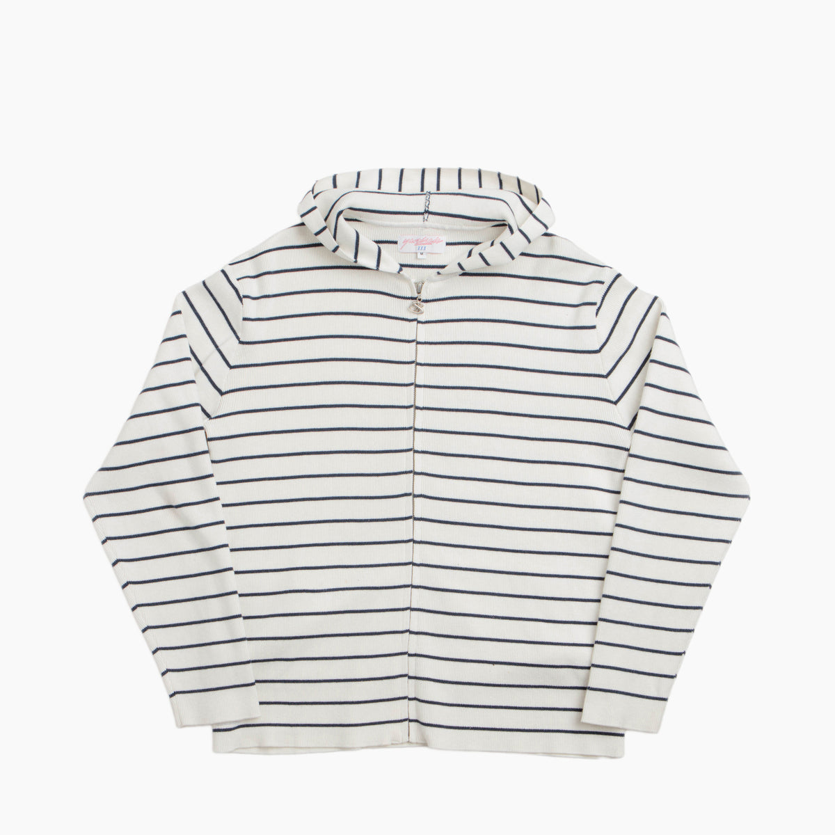 French Knit Hood (White/Navy)