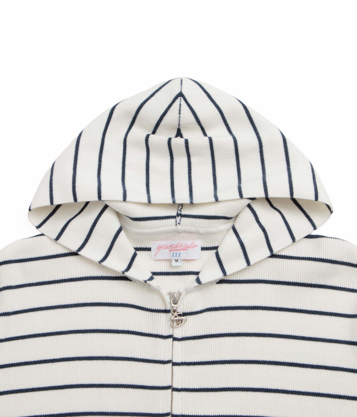 French Knit Hood (White/Navy)