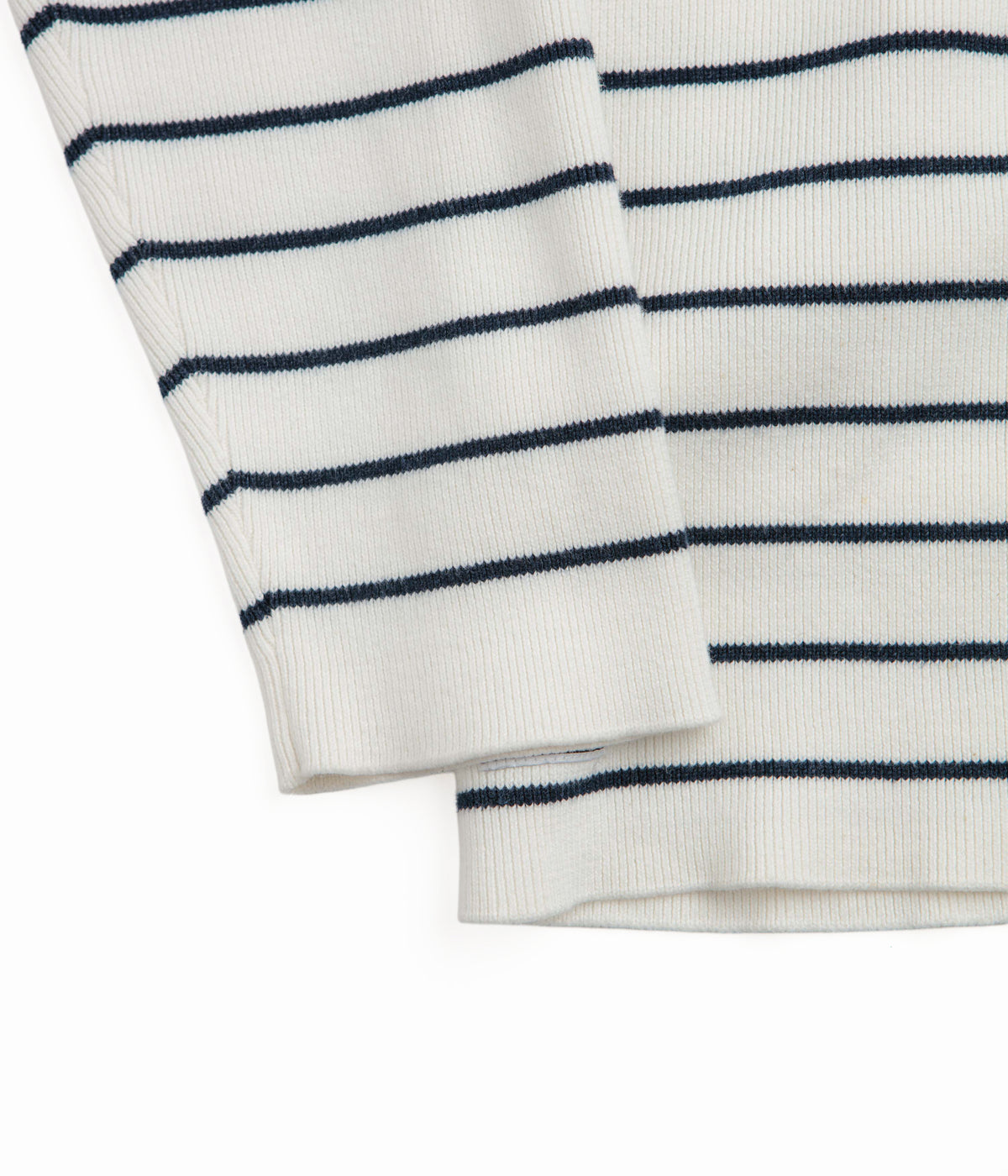 French Knit Hood (White/Navy)