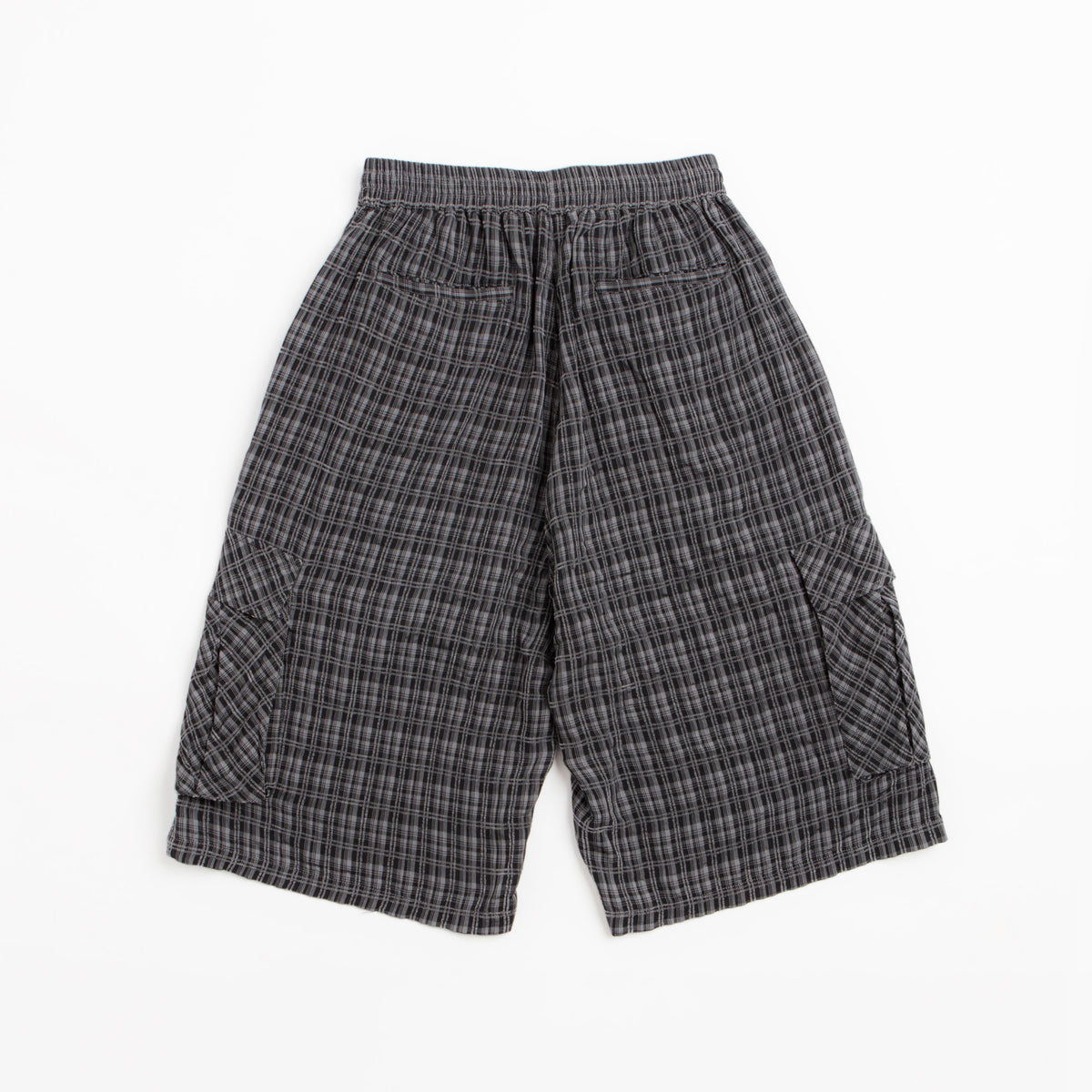 Plaid Cargo Shorts (Black/Grey)