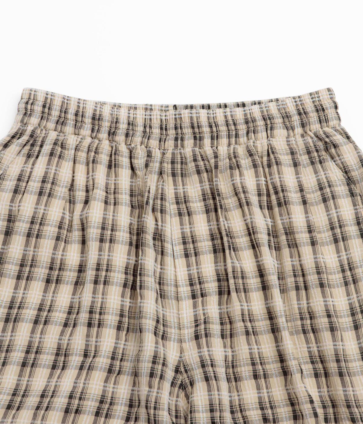 Plaid Cargo Shorts (Cream/Black)