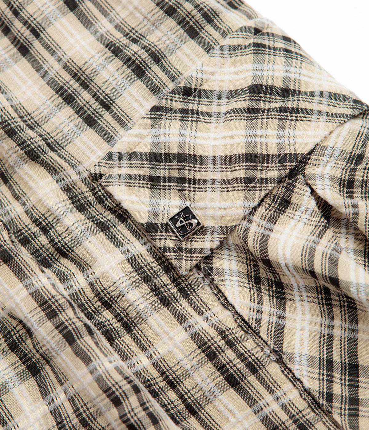 Plaid Cargo Shorts (Cream/Black)